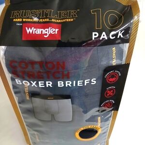 NWT Rustler Men's Boxer Briefs 10 Pack - Gray/Blue